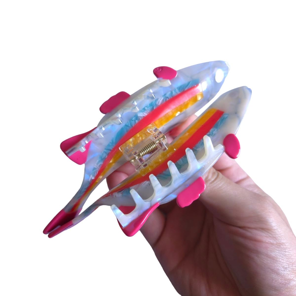 Fantasy Sea Rainbow Fish Hair Clip,Acetate Claw Clips,Big Hair Clips for Women