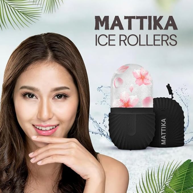 Ice Roller for Face and Eye Glow Naturally and Skincare, Ice Face Roller, Ice Facial Cube, Gua Sha Face Massage, Ice Roller Face for Beauty and Skin Care Gift for Men & Women Face Ice Roller (Black)