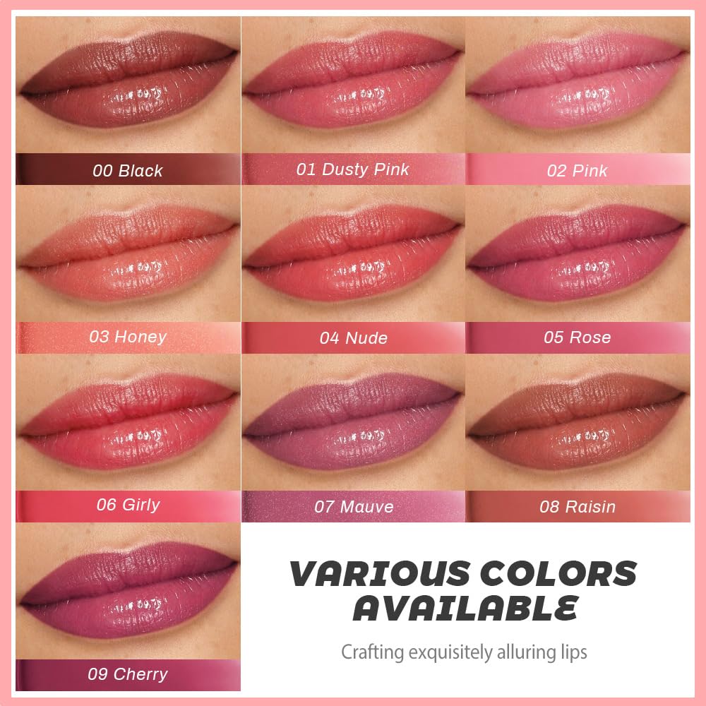 evpct Brown Honey Lipstick Tinted Lip Balm, Sheer Hydrating Shine Tinted Lipstick for Women, Moisturizing Lip Color, Nourishing Tinted Lip Balm Plumper Gloss Stain, Glossy Shiny Finish