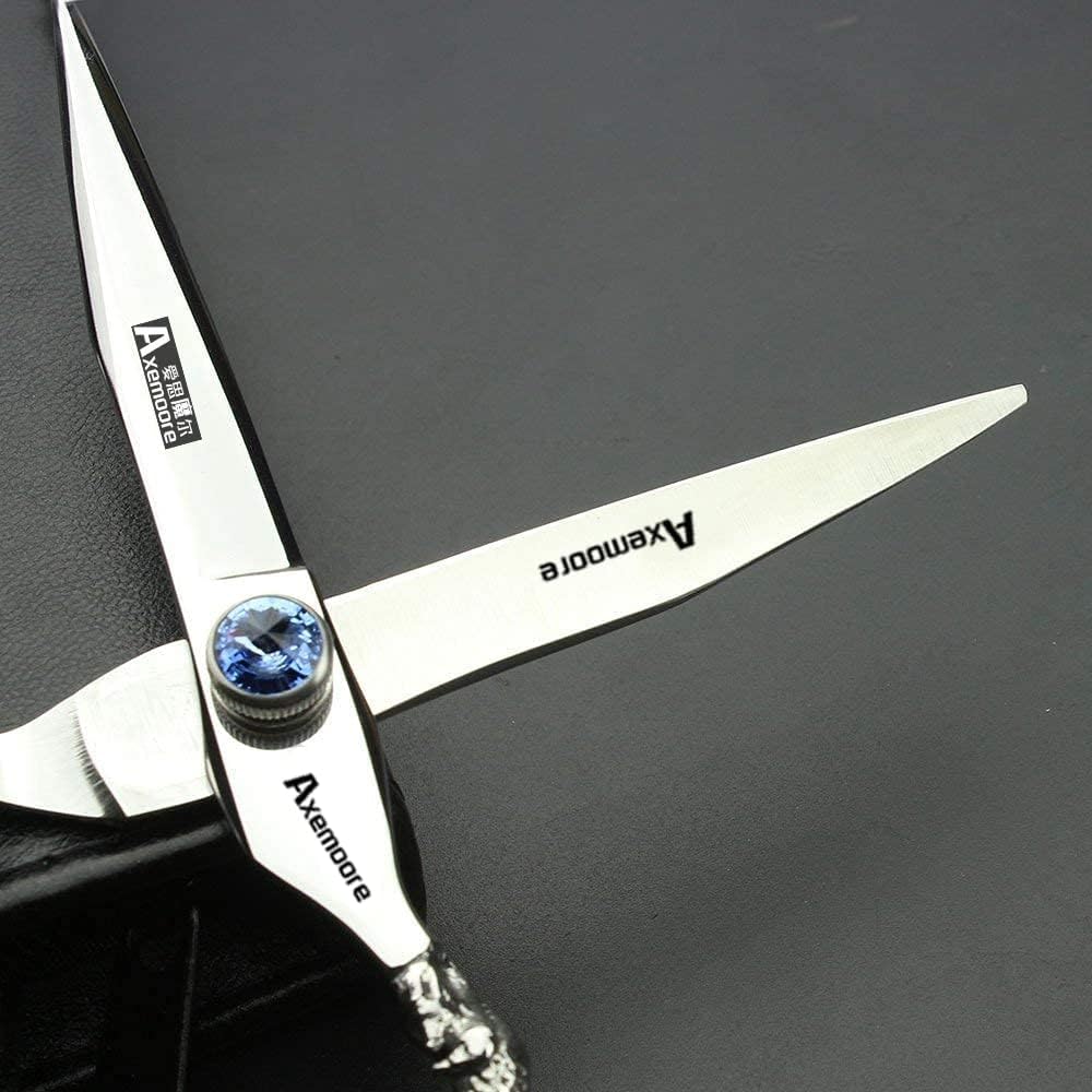 6/7/7.5/8/9 inch scissors silver professional hairdresser hair cut and trim diluted sharp 440C steel (6-inch flat shear)