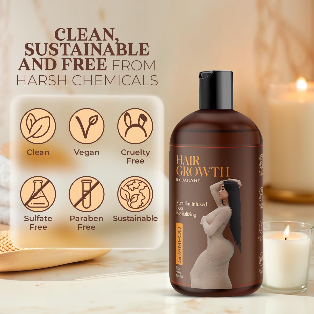 Hair Growth Shampoo by Jailyne Ojeda – Biotin & Keratin-Infused Formula for Thicker, Fuller Hair – Nourishing Solution for Hair Growth & Scalp Health – Made in USA