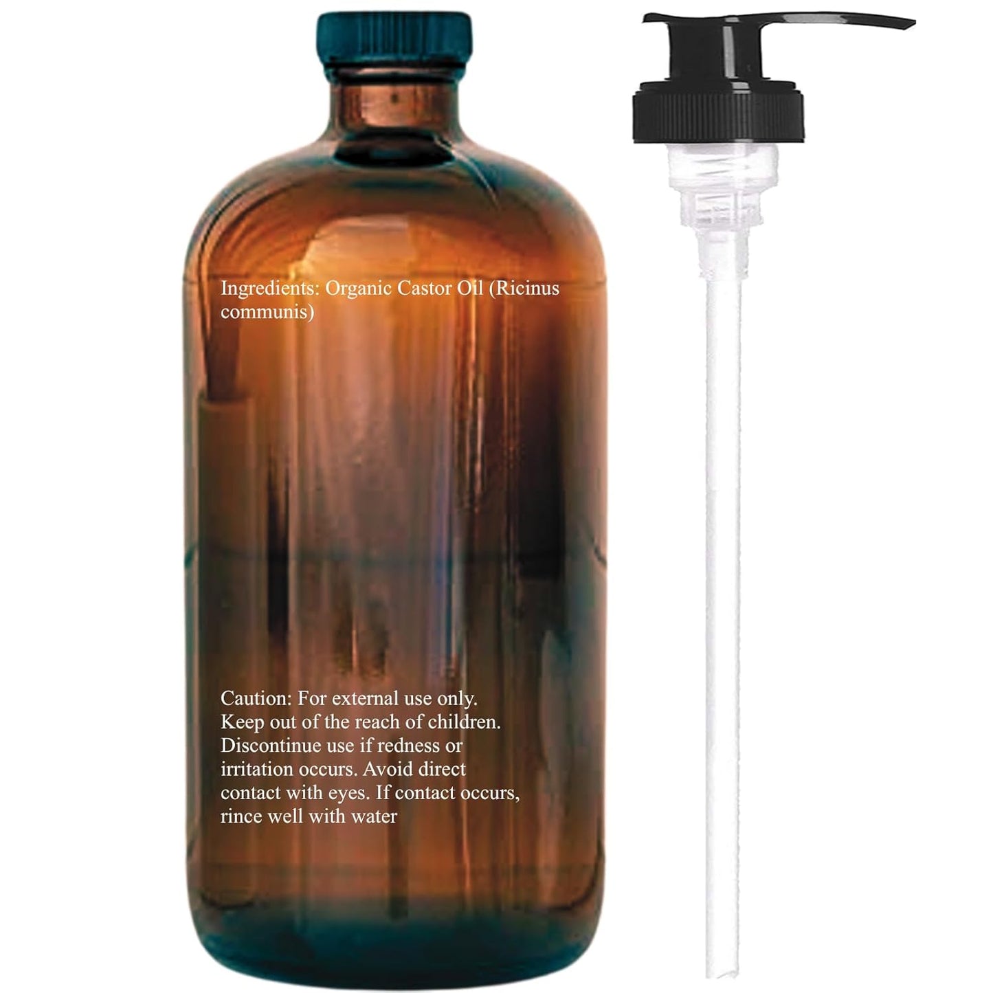 Essentially KateS Castor Oil 16 Fl Oz (Glass Bottle) - 100% Cold Pressed - USDA Organic Certified - Skin Care, Nail Care, Hair Care and Body Care