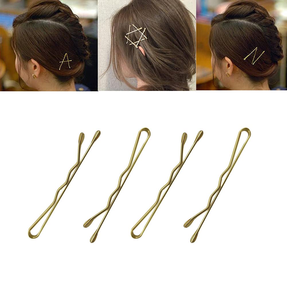 220 Count Mini Wavy 1.38 Inch Blonde Bobby Pins, YINGFENG Small Gold Hair Clips with Storage Box for Updos, Metal Hair Clips for Kids, Girls and Women, Suitable for All Hair Types