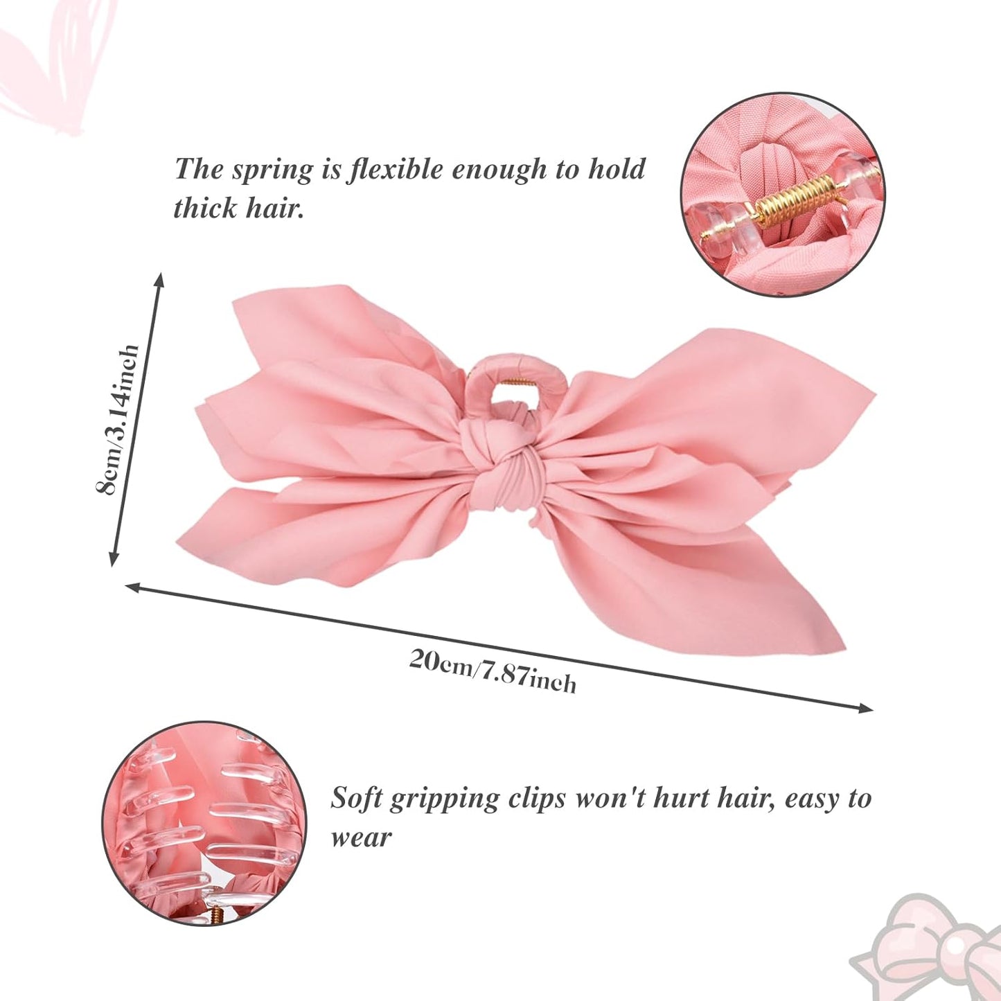 Bow Claw Clips Bow Hair Clips 4PC Big Hair Bows for Women Butterfly Styling Large Hair Clips for Thick Hair for Girls Hair Accessories for Teen