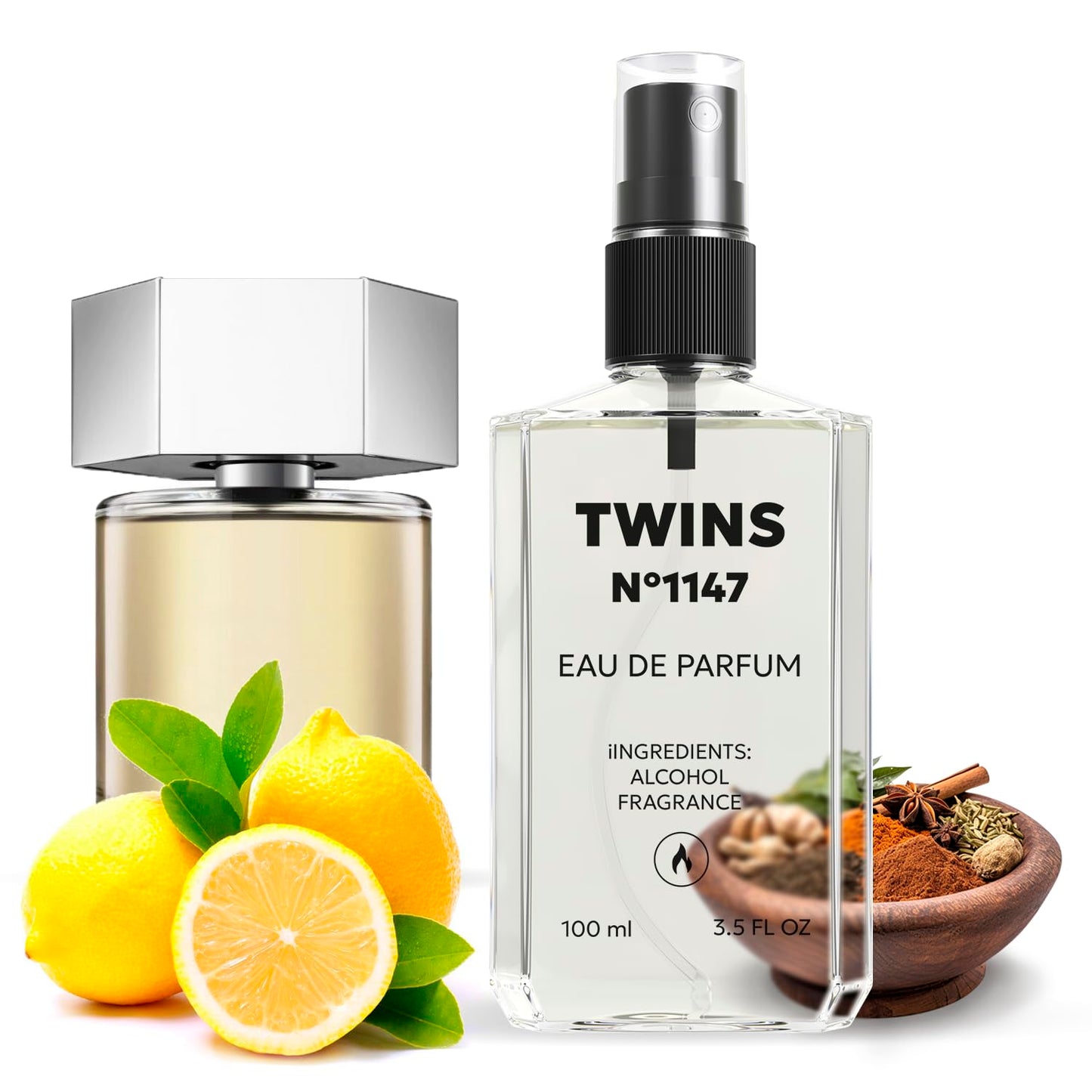TWINS Impression of L'Homme | Perfume for Men Eau de Parfum | No.1147 | 3.4 Fl Oz / 100 ml