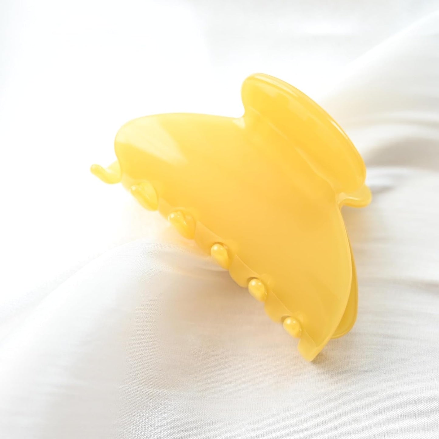 Handmade Celluloid Acetate French Design Barrettes Tortoise Shell Claws Hair Claw Luxury Fashion Accessories Hair Clip for Women (yellow)