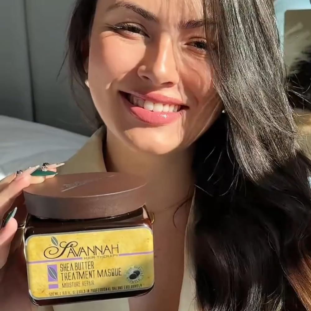 Savannah Hair Mask/Hair Masque with Keratin & Shea Butter – Deep Conditioning, Hydrating Anti-Frizz Treatment for Dry, Curly, or Chemically Treated Hair – 500ml (16.9 oz)