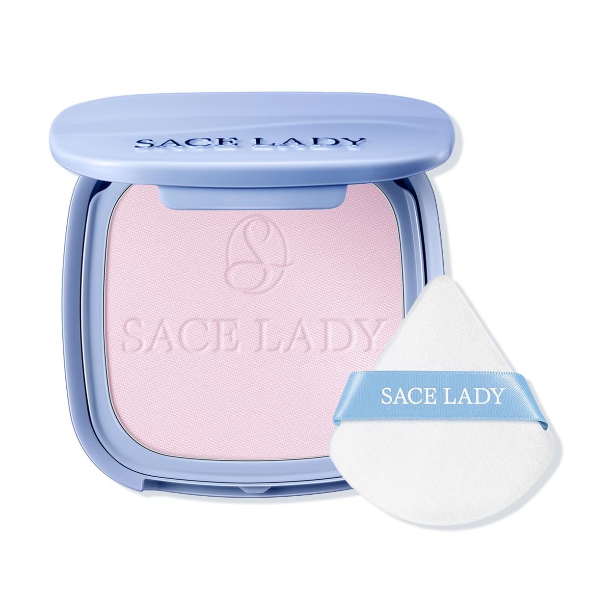 SACE LADY Face Powder Waterproof Setting Makeup, Talc-Free Oil Control Pressed Powder Compact for Women, Blurring Pores Matte Long Lasting Up to 24 Hours, Cruelty-Free (#05 Pink, 0.35Oz)