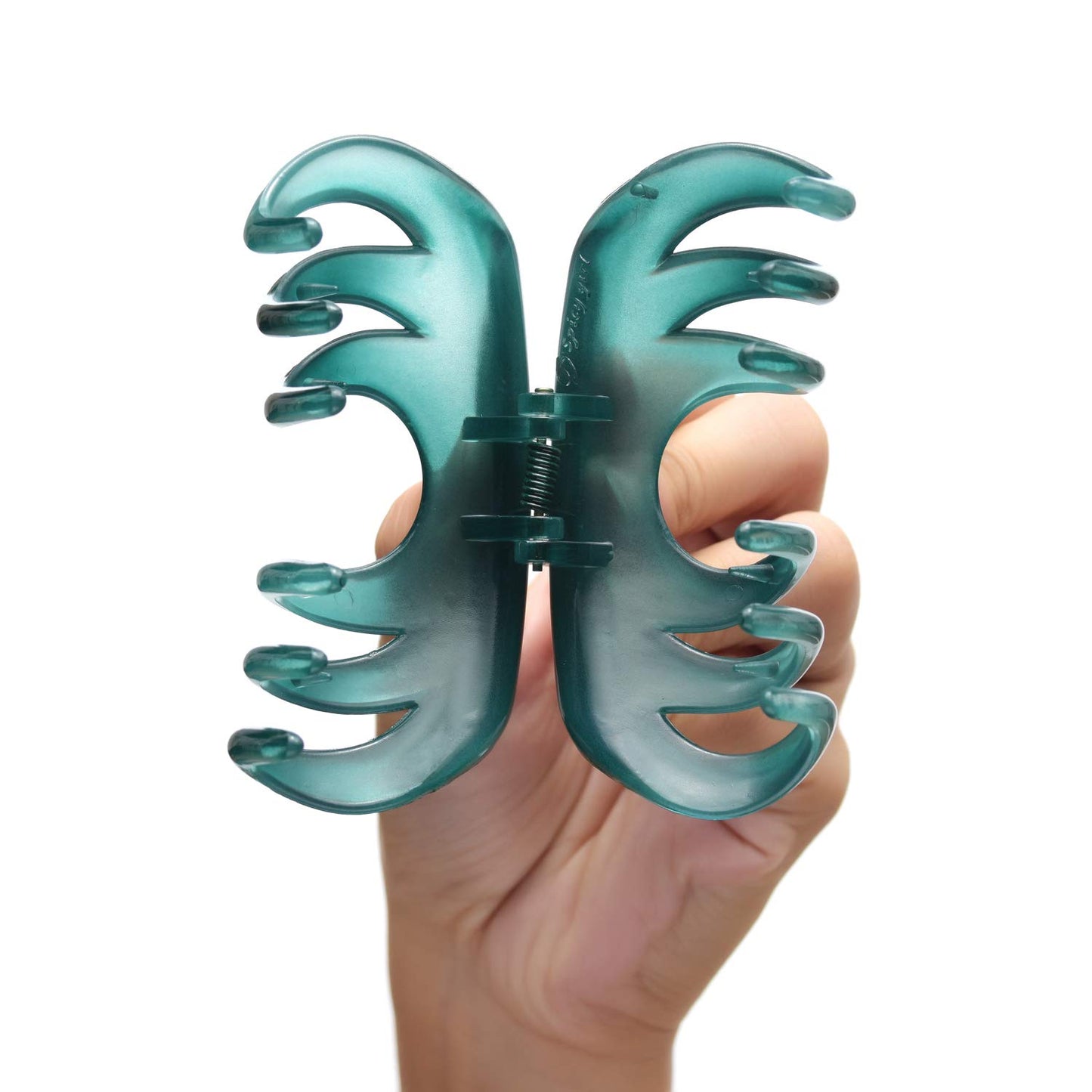 Youxuan 4 Inch Hair Claw for Women, Pretty Clip, Grip for Thick Hair, Niagara Blue