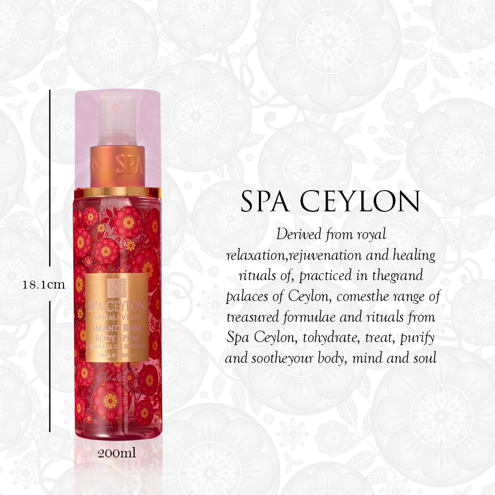 SPA CEYLON Floral Body Spray (200 ml, Island Rose)