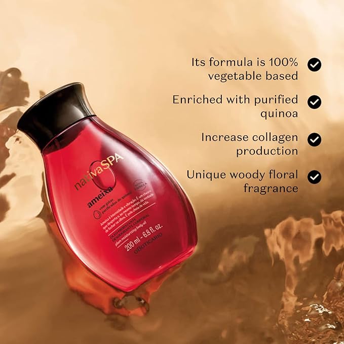 O Boticário Nativa SPA Body Hydrating Oil Bundle: Madagascar Vanilla, Quinoa, PLum & Black Plum Moisturizing Body Oils, 6.8 Ounce (each)