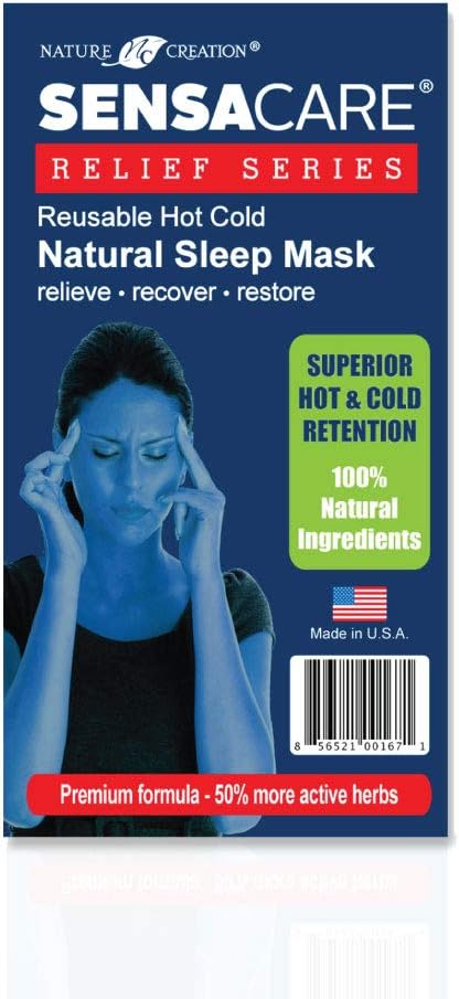 Lavender Eye Mask - Weighted Eye Mask for Relaxation and Yoga - Cold Therapy Eye Masks for Women, Men - 1 Eye Mask Blue