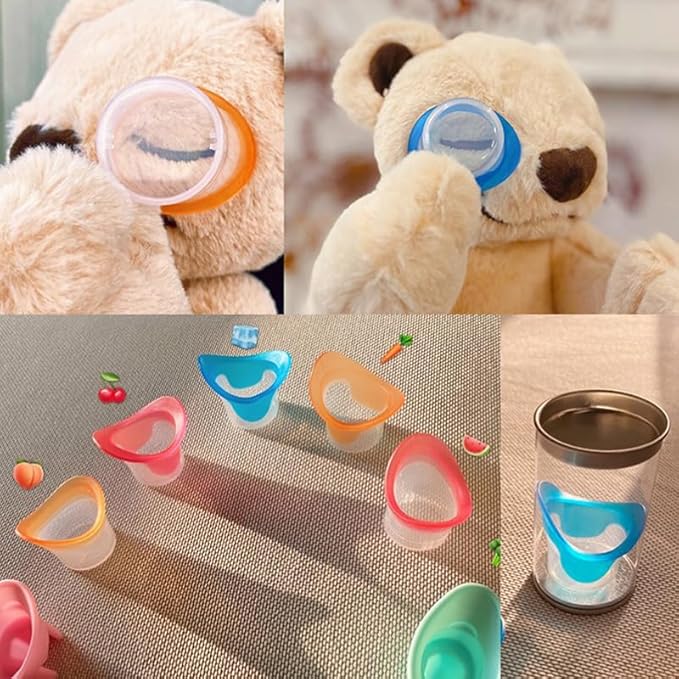 2Pcs Blue and Pink Eye Wash Cup Eye Wash Kit with Storage Container Bath Kit Silicone Eyelash Lid Care for Tired Dry Eyes Effective Eye Cleaner Solution Soothing Tired Eyes