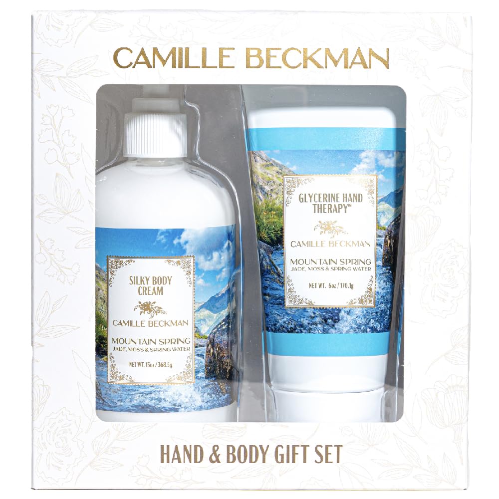 Camille Beckman Hand and Body Duet Set, Silky Body and Glycerine Hand Cream, Mountain Spring