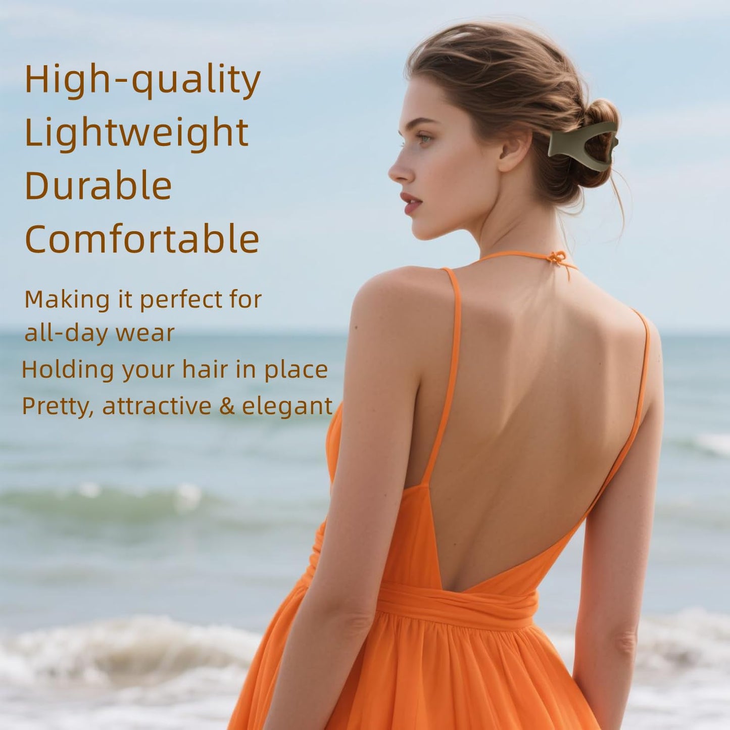 Flat Hair Claw Clips Non-Slip Large Claw Hair Clip for Women and Girls, Strong Hold Banana Hair Clips Jaw Clips for women 6 pcs