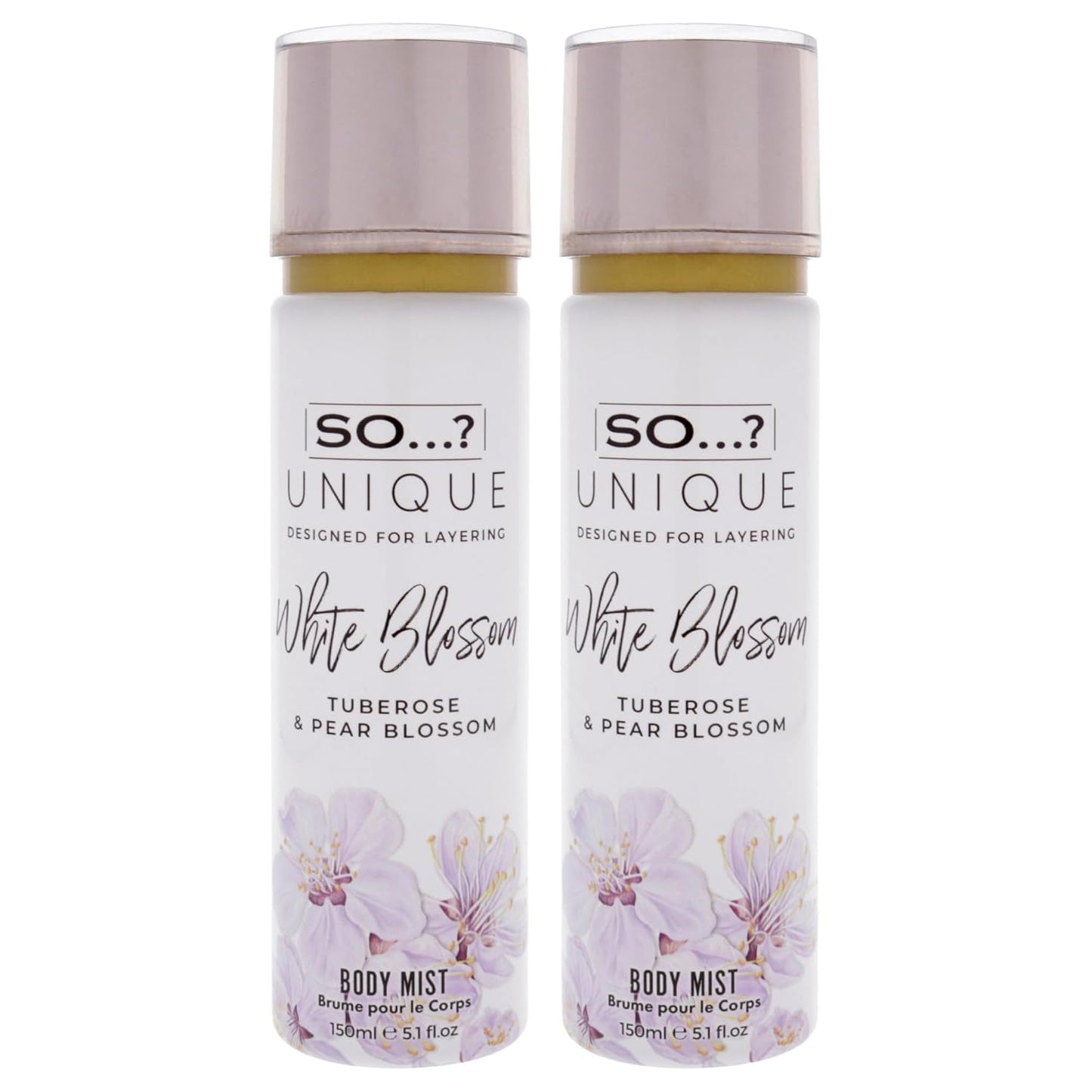 So...? Unique Body Mist - White Blossom for Women - 5.1 oz Body Mist - Pack of 2