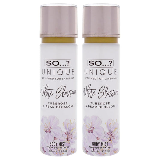 So...? Unique Body Mist - White Blossom for Women - 5.1 oz Body Mist - Pack of 2
