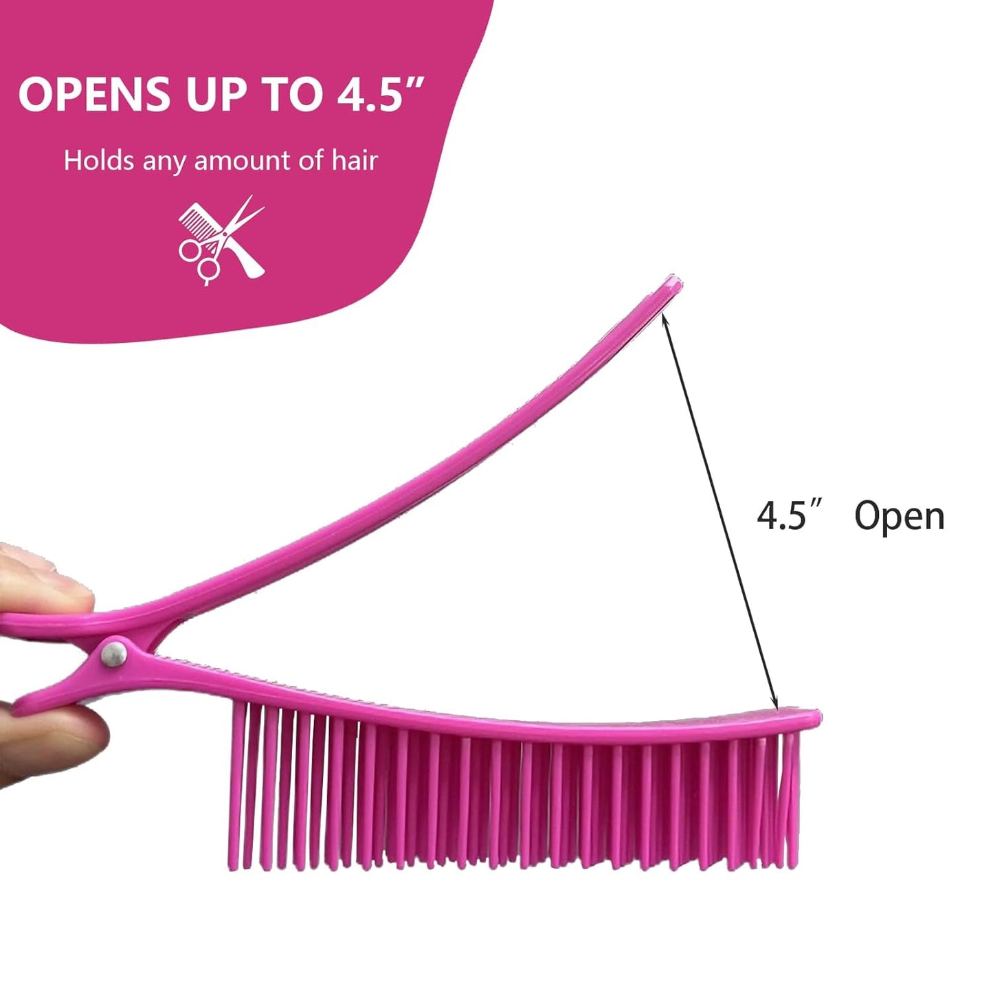 2PCS Hair Clips for Styling Sectioning, Grip Styling Hair Parting Combs Clips for Salon Home Hair Cutting Coloring Foiling Placing Extensions- Hair DIY Accessories