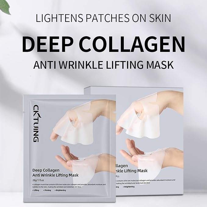 Deep Collagen Anti Wrinkle Lifting Face Mask - Collagen Overnight Face Mask, Bio-Collagen Real Deep Mask, Hydrating Overnight Collagen Face Mask for Lifting, Firming and Moisturizing (5pcs/1 Box)