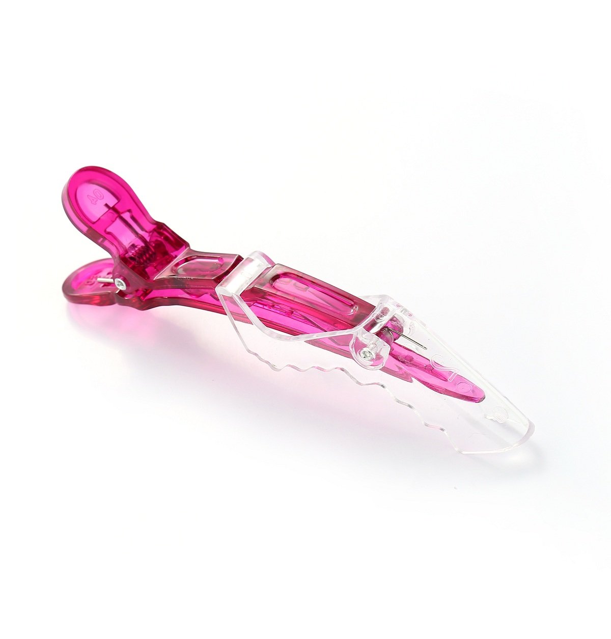10pcs/set Croc Transparent Plastic Hairdresser Clips - Non Slip Alligator Clips for Women & Girls (10pcs-Rose Red)