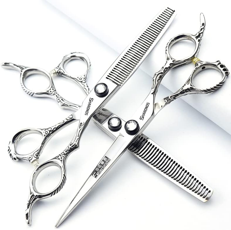 Hairdressing Salon Hairdressers Scissors 6/6.5/7/8 Inch Hair Clippers, Hairstyling Tools And Scissors (6 inch 3PC)
