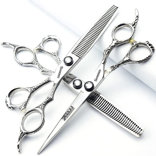 Hairdressing Salon Hairdressers Scissors 6/6.5/7/8 Inch Hair Clippers, Hairstyling Tools And Scissors (6 inch 3PC)
