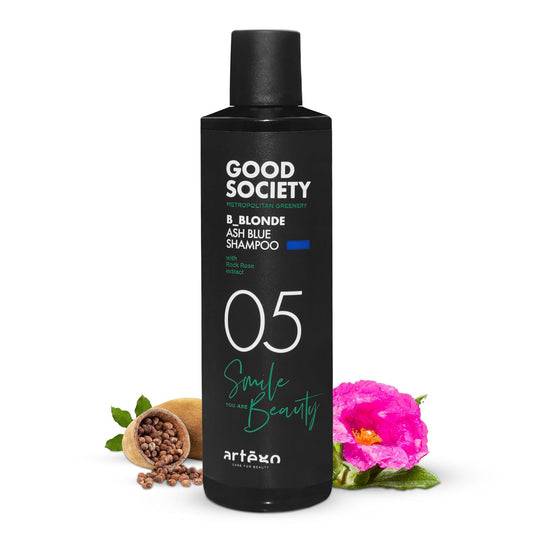Artègo Good Society B_Blonde Ash Blue Shampoo – Tone Neutralizing Shampoo for Blonde, Bleached & White Hair (8.5 oz)