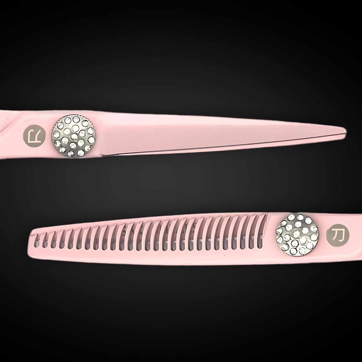 Pink Swivel Hair Scissors Set for Professional Use - 440C Stainless Steel w/Pink Titanium Finish - Sharp, Durable (5.5" Swivel Set)