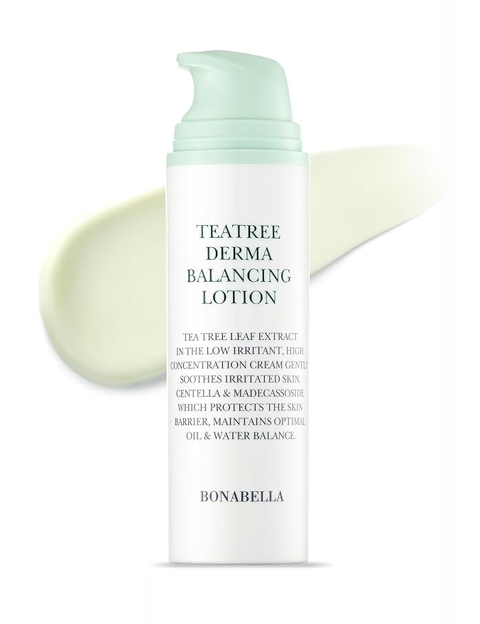 Tea Tree Derma Balancing Face Lotion | Daily Moisturizing Lotion Face Cream | Hydrating Face Moisturizer w/Cica & Hyaluronic Acid | Tea Tree Lotion for Extremely Dry Skin 1.79 fl oz