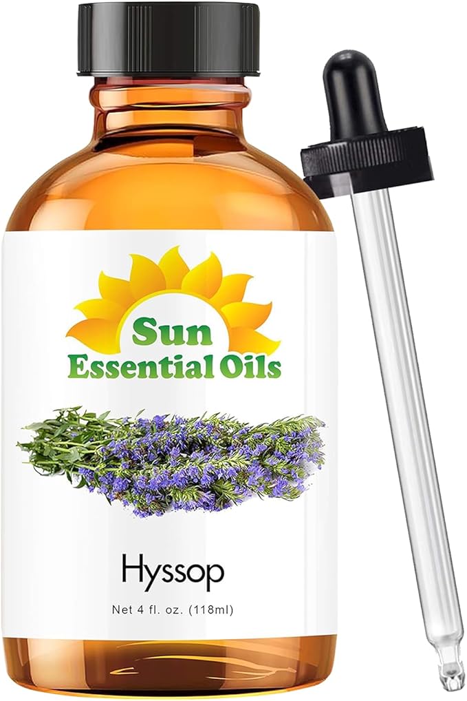 Sun Essential Oils Hyssop Essential Oil 4 Fluid Ounces – Aromatherapy Oil