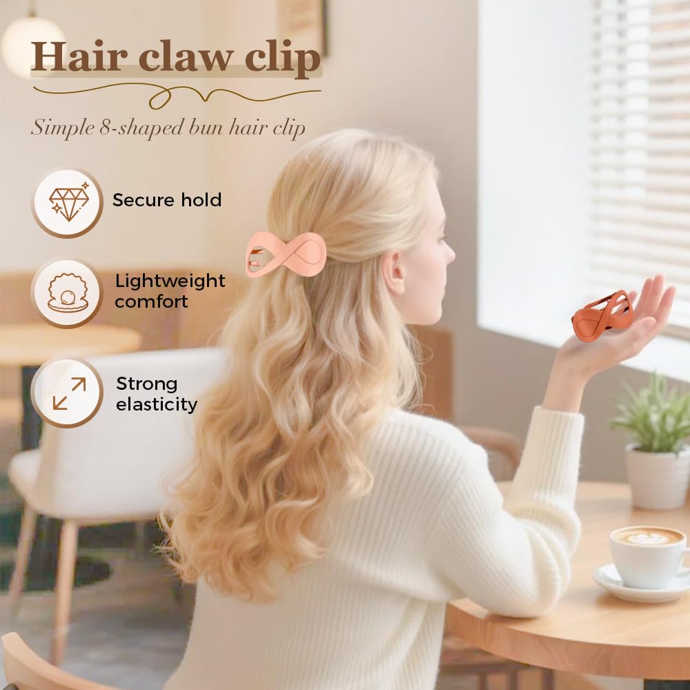 Flat Hair Clips for Women, Resin No-Slip Grip Styling Accessories with 8 Claw Teeth, Lightweight Comfort for Thick Thin Hair, Daily Use (A)