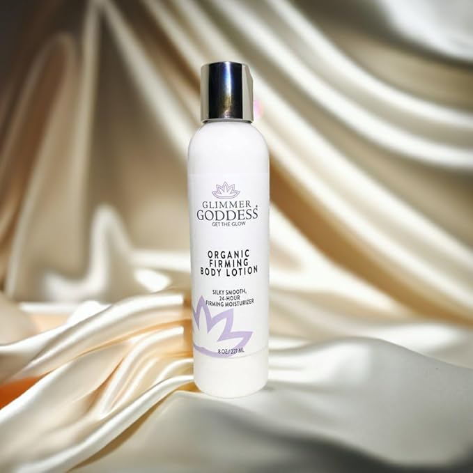 GLIMMER GODDESS Organic Skin Care 8 oz Firming Body Lotion for Hydrating Skin & Improving Elasticity