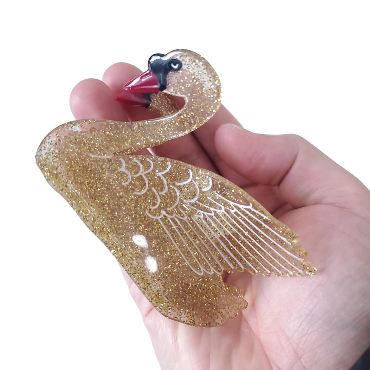 Gold Swan Hair Clips,Cellulose Acetate Hair Clips,Small Claw Clips for Girl,Hair Accessories