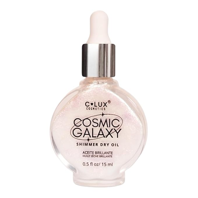 Cosmic Galaxy Shimmer Dry Oil - Shooting Star | Illuminating Body Oil for Radiant Glow | Lightweight, Hydrating, Non-Greasy | Perfect for Face, Neck & Body | Vegan & Cruelty-Free | 0.5 fl oz (15 ml)