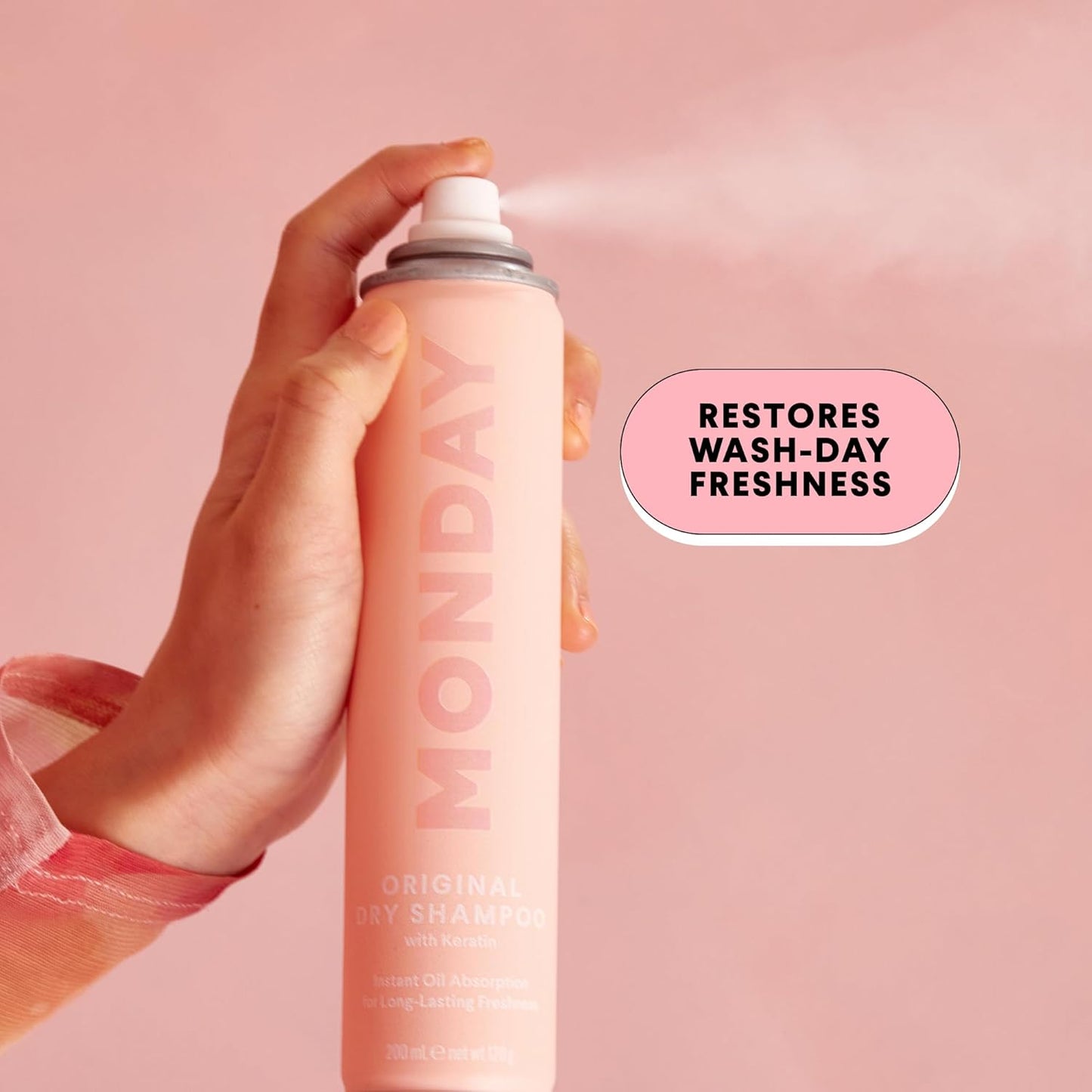 MONDAY HAIRCARE ORIGINAL Dry Shampoo with Keratin, oil-absorbing for All Hair Types 200 mL, Dual Pack