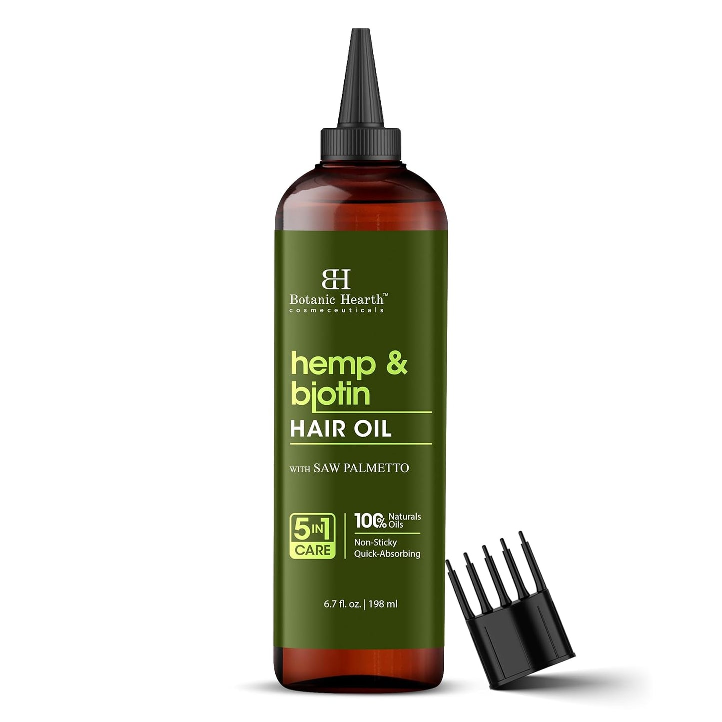 Botanic Hearth Hemp & Biotin Hair Oil (6.7 Fl Oz) |Nourishing And Strengthening Hair Treatment For Thicker, Healthier|Looking Hair | Paraben Free | Suitable For All Hair Types