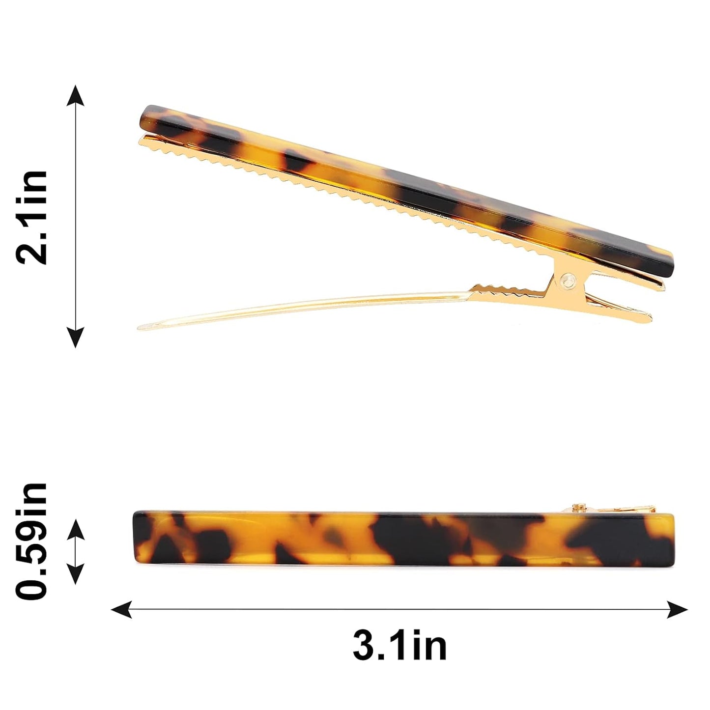 Cobahom 12Pcs Leopard Print Hair Clips Resin Barrettes Tortoise Shell Hair Clip Duckbill Clips for Women Hair Accessories (6 Deep Pattern + 6 Light Pattern)