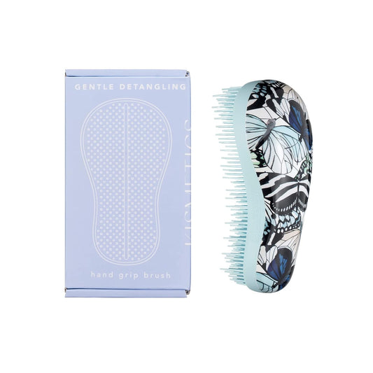 Hand Grip Brush, Gentle Detangling, Detangler Hair Brush for All Hair Types. For use on Wet or Dry Hair (Blue Butterfly)