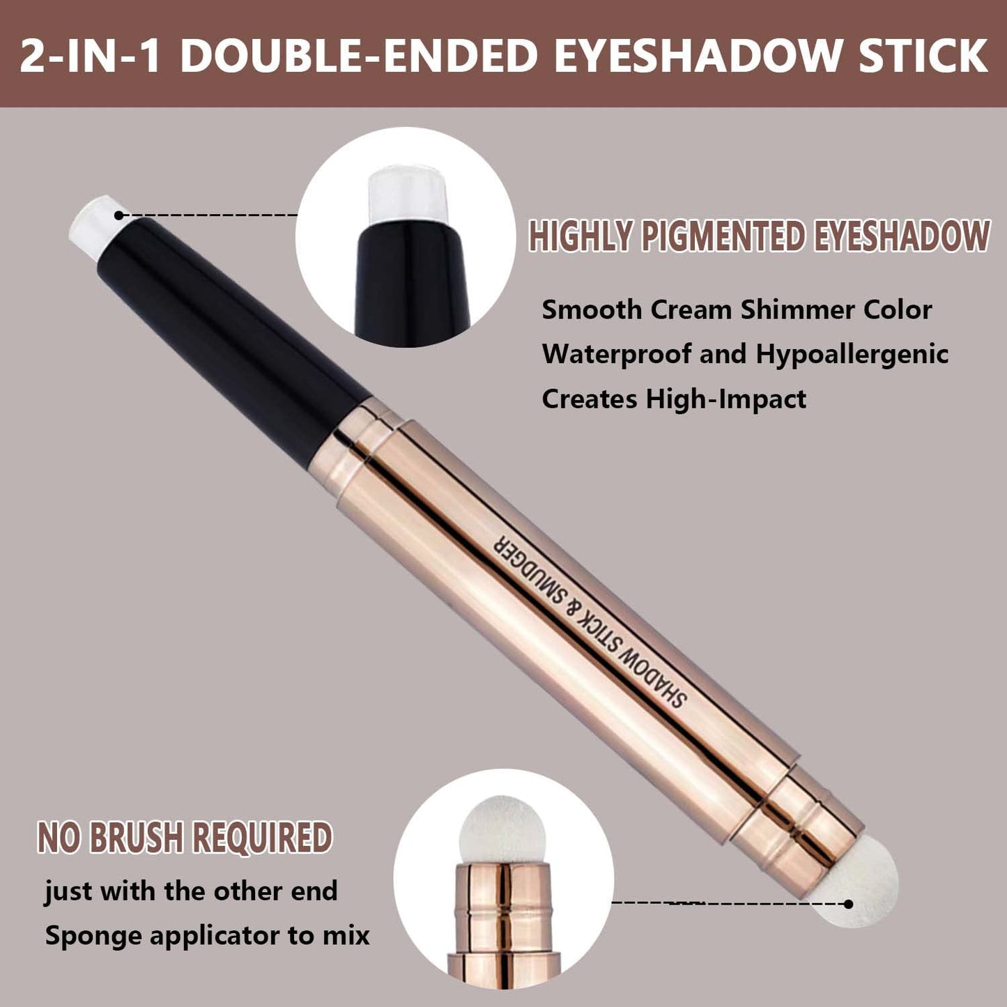 White Eyeshadow Stick eyeliner pencil Eye Makeup Cream Shimmer Smooth Glitter Dark Light Matte Single Crayon Primer Palette Hypoallergenic Natural Waterproof Long Lasting Eyeshadow 01