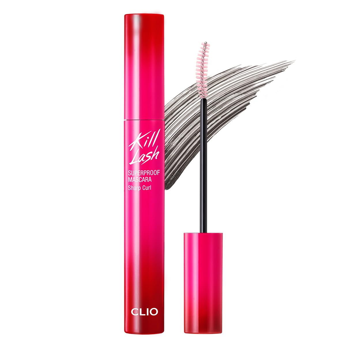 CLIO Kill Lash Superproof Mascara, Waterproof Mascara Black, Lifting Defined Natural Eyelash, Volumizing, Long-Lasting, Clump & Smudge-Free, for Sensitive Eyes, Korean Makeup Beauty (010 Sharp Curl)