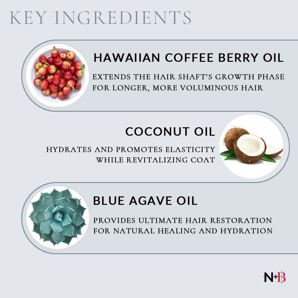 N+B Hair Volumizing Shampoo | Sulfate-Free, Biotin, Agave Oil, Vit. B7 | Safe for Colored, Keratin & Chemically Treated Hair | Ideal for All Hair Types & Textures