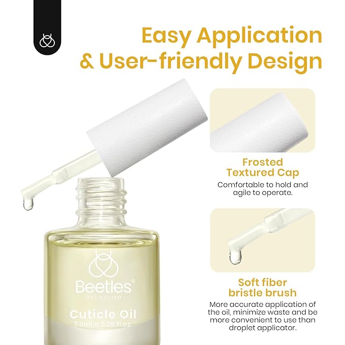 Beetles 7.5ml Cuticle Oil Nail Oil Cuticle Care for Nail, Damaged Cuticles, Stronger Nails Spa and Hand Manicure Essentials for Repaired Thin Nails DIY Home for Women