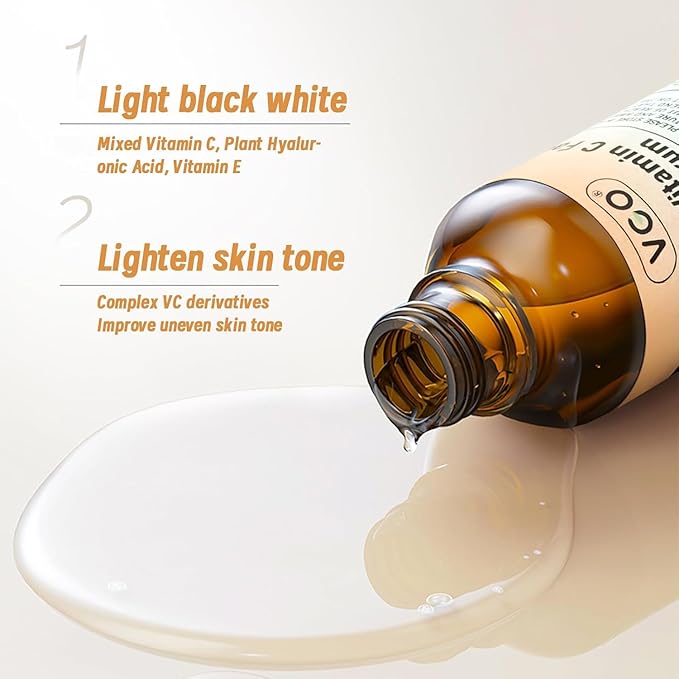 VGO Skin Care Set, with Snail Mucin 92% Moisturizer 1.76 Oz & Vitamin C Serum 2.02 Oz, Hydrating Skincare Set for Women and Men