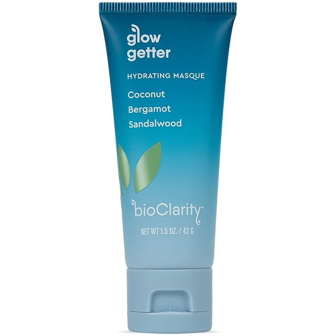 BioClarity Glow Getter Hydrating Face Mask | 100% Clean, Vegan Ingredients | Contains Coconut, Bergamot, Sandalwood | Smooth & Soften Skin | 1.5 oz.