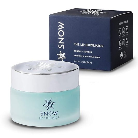 SNOW Lip Exfoliating Sugar Scrub - Lip Scrub Exfoliator for Plump & Soft Lips - Care Product with Jojoba Oil Moisturize Dry Lips Care Kit Essential Lavender & Mint