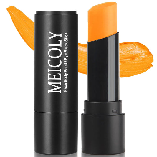 MEICOLY Orange Face Body Paint Stick for Halloween SFX Pumpkin Tiger Lion Cosplay Makeup,Orange Face Paint for Adults and Kids,Waterproof Eye Black Stick for Baseball Softball Football Lacrosse