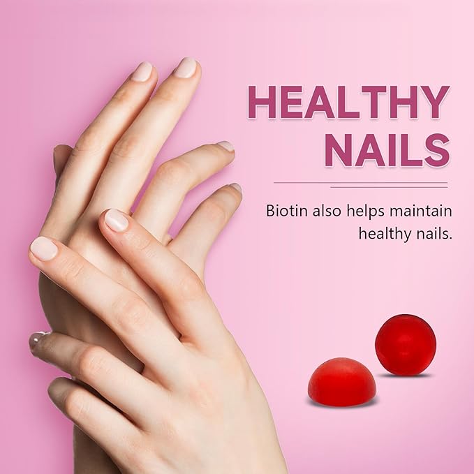 Biotin Gummies for Women– Orange Flavor, 60 Gummies for Hair Growth, Strong Nails & Bright Skin, 2 Gummies per Serving
