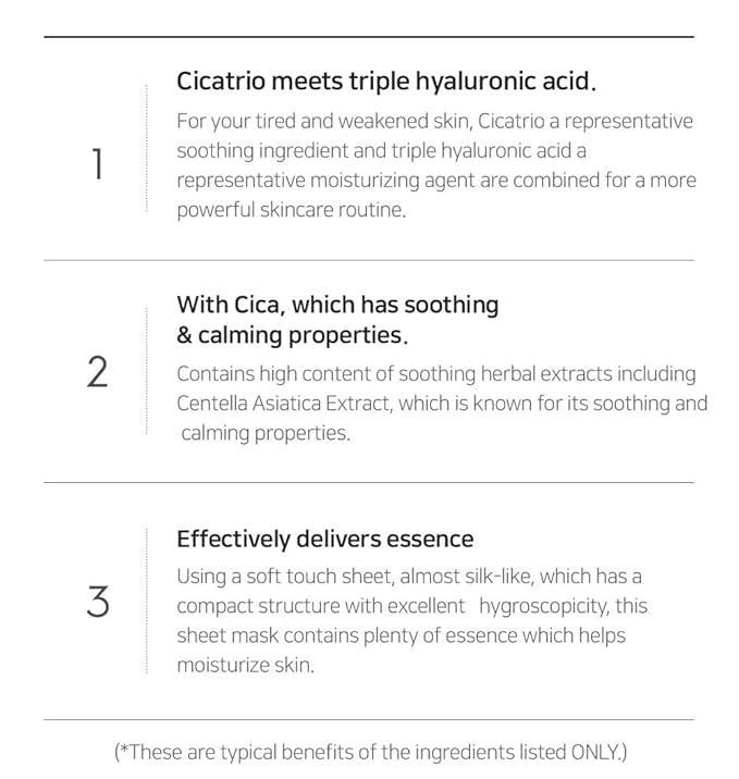[K Beauty Snp] Cicaronic Ampoule Sheet Mask | Soothing, Hydrating, and Calming for All Sensitive Skin Types with Cica, Hyaluronic | Face Masks Skincare | Korean Skin Care Facial Mask | 10 Sheets