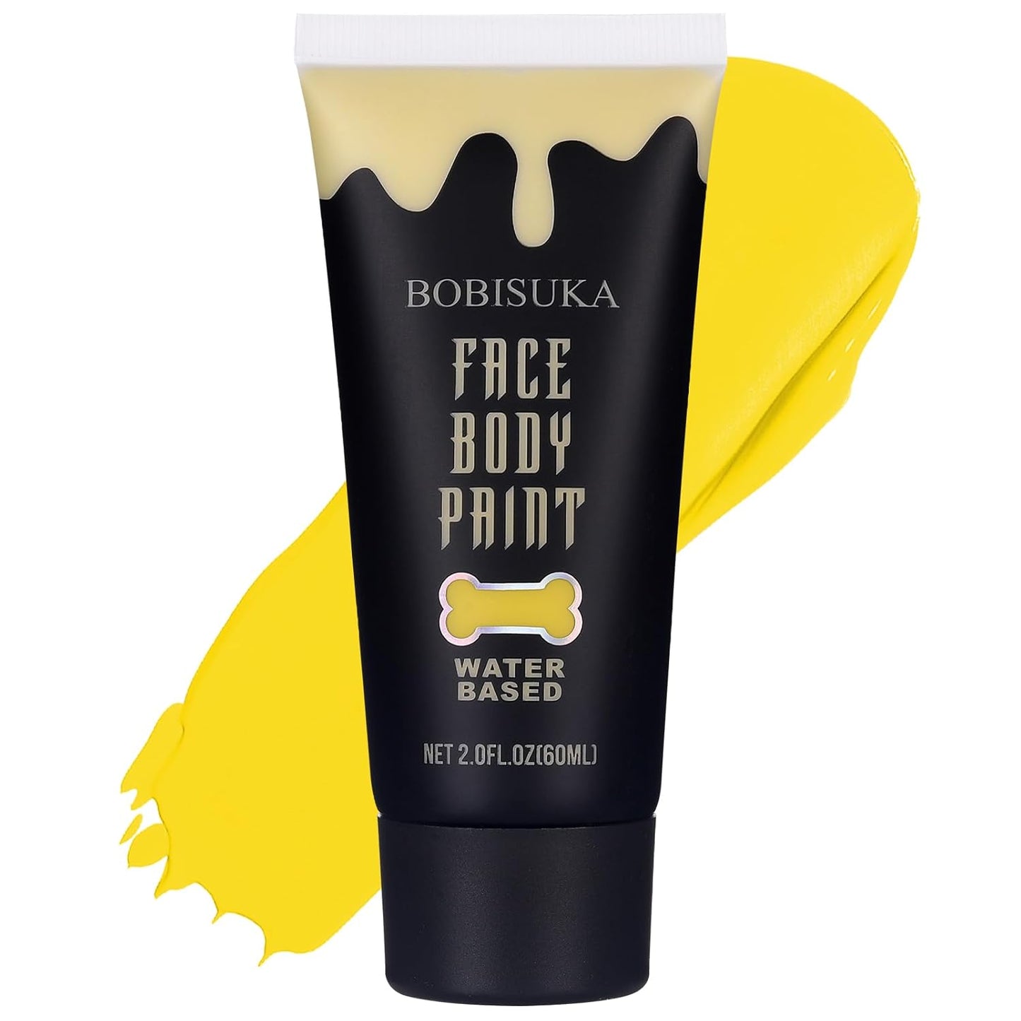 BOBISUKA Yellow Face Body Paint, Water Based Face Painting for Art Theater Halloween Party Cosplay Clown SFX Makeup for Women Adults, Non-Toxic Washable