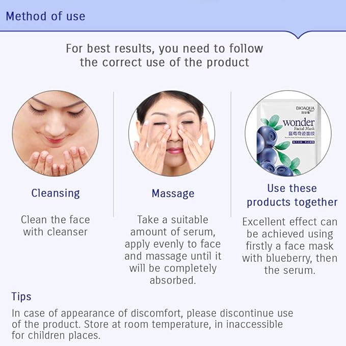 BIOAQUA Skin Care Blueberry Serums Hyaluronic Essence Acid Liquid Anti Wrinkle Anti Aging Collagen Pure Moisturizing Day 15ml